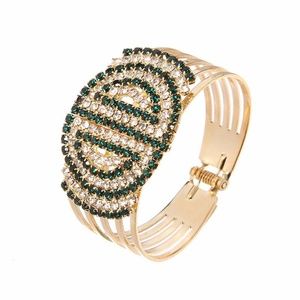 Emerald Green & CZ Hinged Bangle Bracelet B